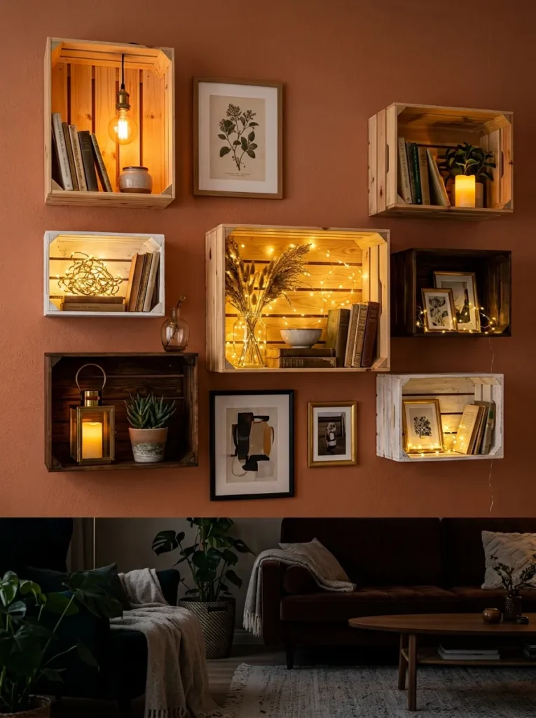 Crate Shelf Ideas